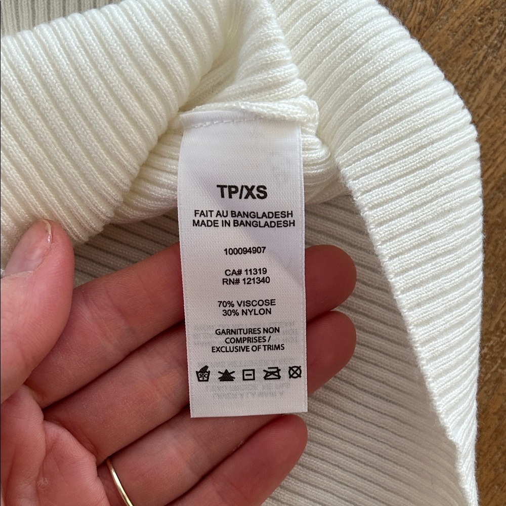 Dynamite White Ribbed Polo Top - Picture 5 of 6